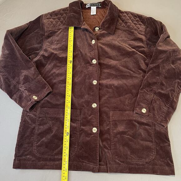 Oversized Corduroy Button Up Chore Barn Jacket Womens Medium Baggy Quilted Brown - Picture 6 of 8